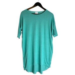 LuLaRoe Irma Heathered Teal High-Low Tunic Top LuLaRoe Size XXS (00-0)